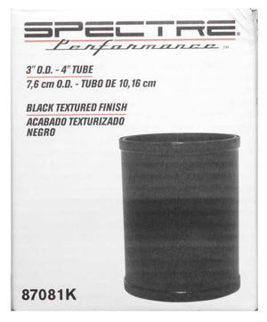 Spectre Tube Intake 3in od X 4inl - Black