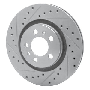 R1 98-15 Volkswagen Golf Front Left Drilled & Slotted Silver Brake Rotor