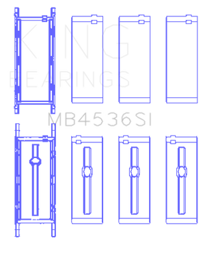 King Engine Bearings Mini Cooper B38A15M0 (Size +0.50mm) Main Bearing Set