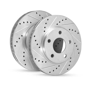 R1 16-24 Toyota Avalon Hybrid Front Right Drilled & Slotted Silver Brake Rotor