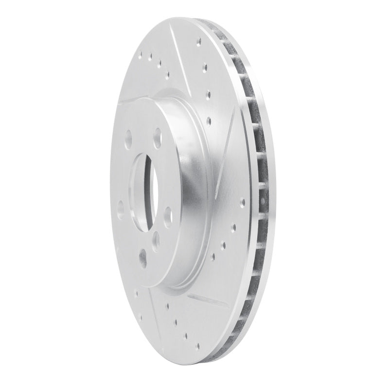 R1 14-21 Mini Cooper (Excl Clubman) Front Right Drilled & Slotted Silver Brake Rotor
