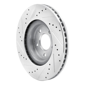 R1 13-25 Infiniti JX35 Front Right Drilled & Slotted Silver Brake Rotor