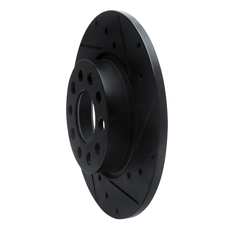 R1 15-25 Alfa Romeo Tonale Rear Right Drilled & Slotted Black Brake Rotor