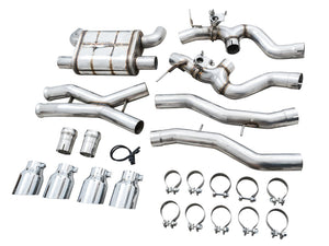 AWE Tuning SwitchPath Cat-Back Exhaust for BMW G8X M3/M4 - Chrome Silver Tips