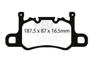 EBC Racing 13-15 Porsche 911 (991) GT3 3.8L (Cast Iron Rotor Only) RP-X Rear Brake Pads