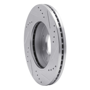 R1 88-07 Dodge Colt Front Left Drilled & Slotted Silver Brake Rotor