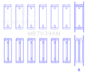 King Engine Bearings B.M.W/Opel M 51/M 57/D 25/Y 25 Td (Size +0.75mm) Main Bearing Set