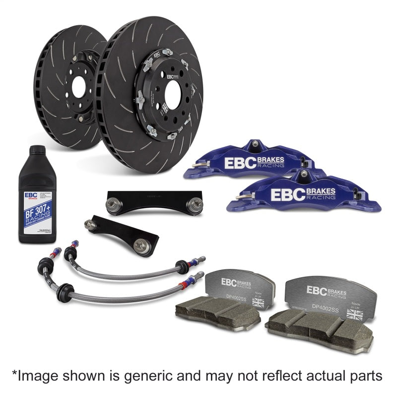 EBC Racing 15-17 Ford Fiesta (Mk7) Blue Apollo-4 Calipers 300mm Rotors Front Big Brake Kit