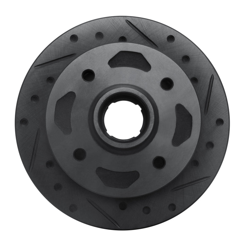 R1 84-85 Mazda RX-7 Front Right Drilled & Slotted Black Brake Rotor