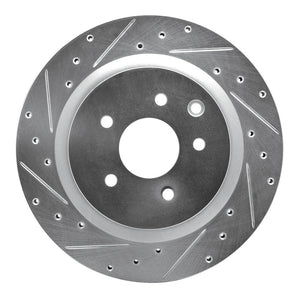 R1 03-08 Infiniti G35 Rear Left Drilled & Slotted Silver Brake Rotor