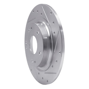 R1 17-20 Honda Civic Coupe Rear Right Drilled & Slotted Silver Brake Rotor
