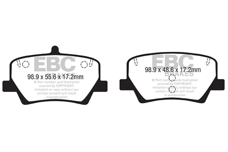 EBC 2018+ Volvo XC40 T4 Yellowstuff Rear Brake Pads