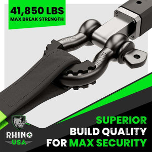 Rhino USA 3/4In D-Ring Shackle Set (2-Pack)(Gray)