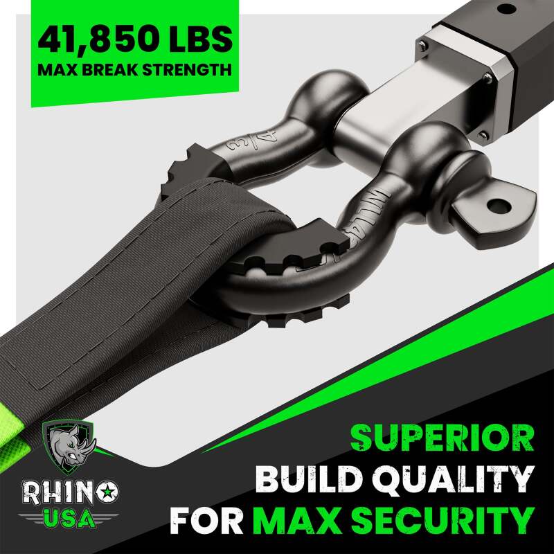 Rhino USA 3/4In D-Ring Shackle Set (2-Pack)(Gray)