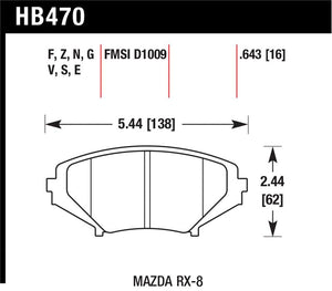 Hawk 04-09 RX8 HP+ Street Front Brake Pads (D1009)