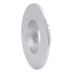 R1 13-16 Mini Cooper Countryman Rear Right Drilled & Slotted Silver Brake Rotor
