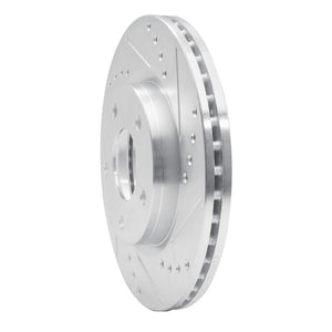R1 13-19 Nissan SENTRA Front Right Drilled & Slotted Silver Brake Rotor