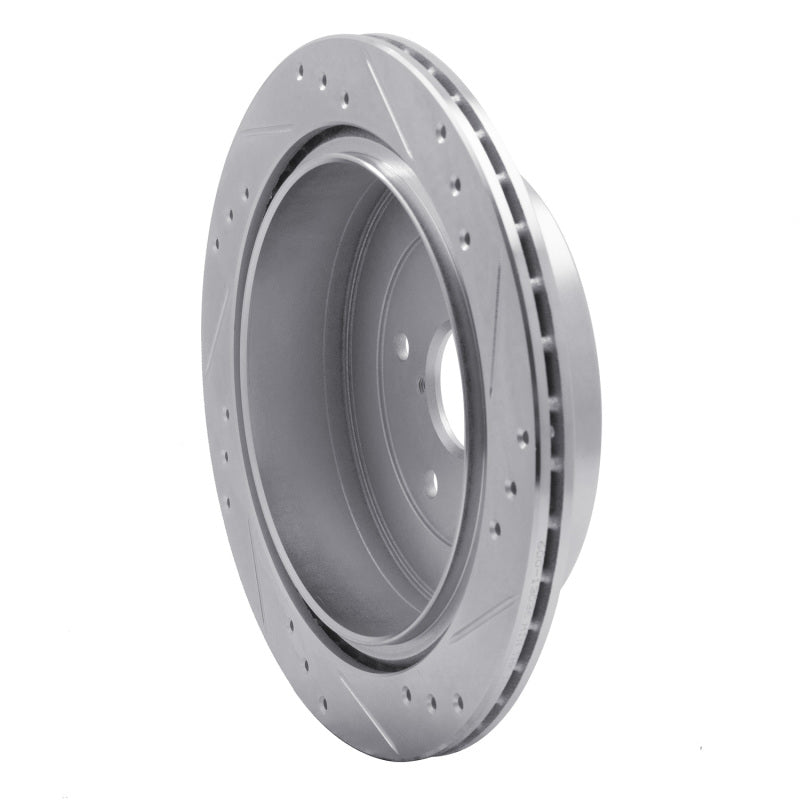 R1 06-14 Subaru B9 TRIBECA Rear Left Drilled & Slotted Silver Brake Rotor