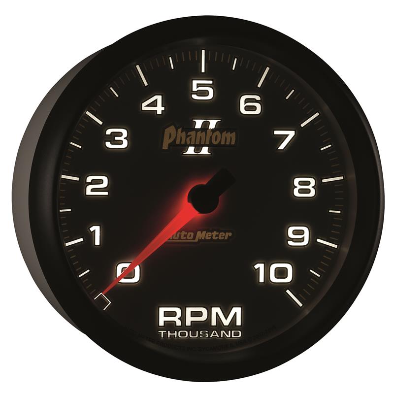 Autometer Phantom II 5in Electrical 10K RPM In-Dash Tachometer