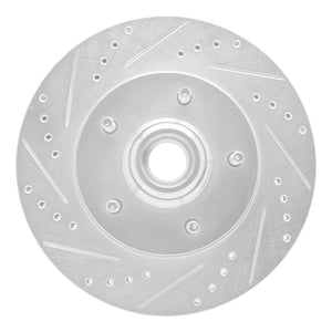 R1 97-99 Ford F-150 RWD Front Left Drilled & Slotted Silver Brake Rotor