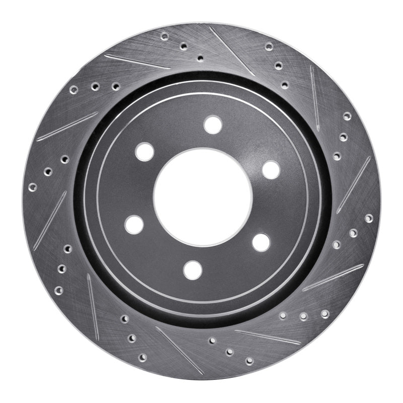 R1 15-17 Ford F-150 RWD Rear Right Drilled & Slotted Silver Brake Rotor