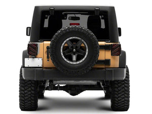 Raxiom 07-18 Jeep Wrangler JK Axial Series Trident LED Tail Lights- Black Housing (Clear Lens)