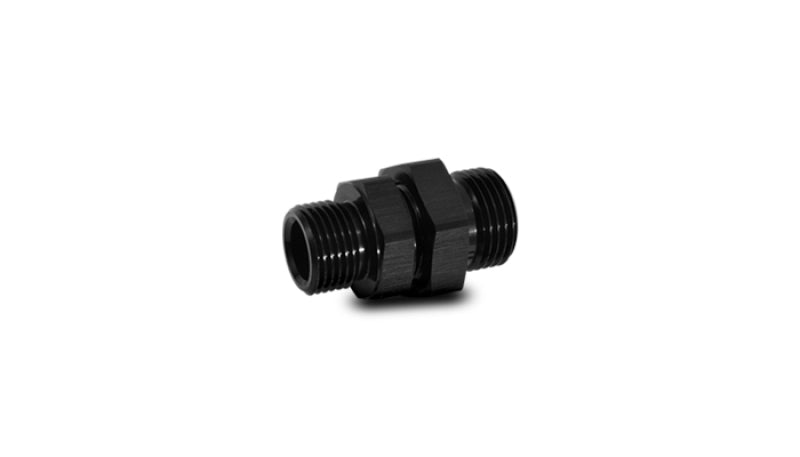 Vibrant -10AN to -10AN Male to Male Union Adapter - Anodized Black