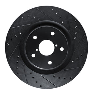 R1 20-25 Subaru Crosstrek Front Right Drilled & Slotted Black Brake Rotor