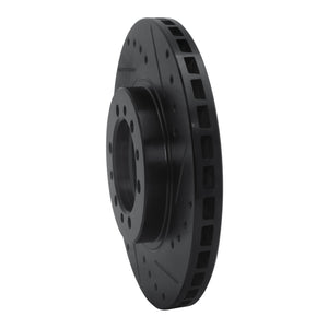 R1 90-04 Mitsubishi Montero Sport (USA/Canada) Front Right Drilled & Slotted Black Brake Rotor