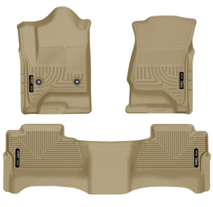 Husky Liners 14 Chevrolet Silverado/GMC Sierra WeatherBeater Tan Front & 2nd Seat Floor Liners