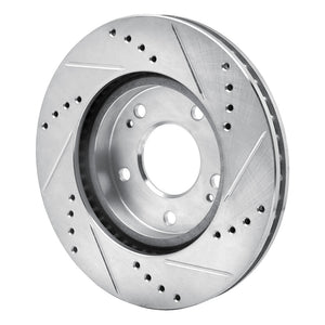 R1 00-24 Chrysler SEBRING Front Left Drilled & Slotted Silver Brake Rotor