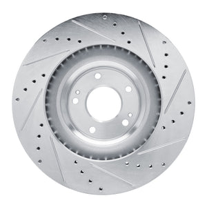 R1 19-22 Hyundai Veloster N Front Left Drilled & Slotted Silver Brake Rotor