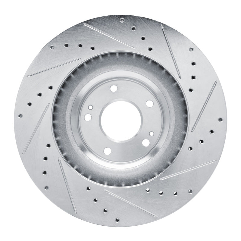 R1 19-22 Hyundai Veloster N Front Left Drilled & Slotted Silver Brake Rotor