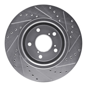 R1 15-25 Acura MDX Front Left Drilled & Slotted Silver Brake Rotor