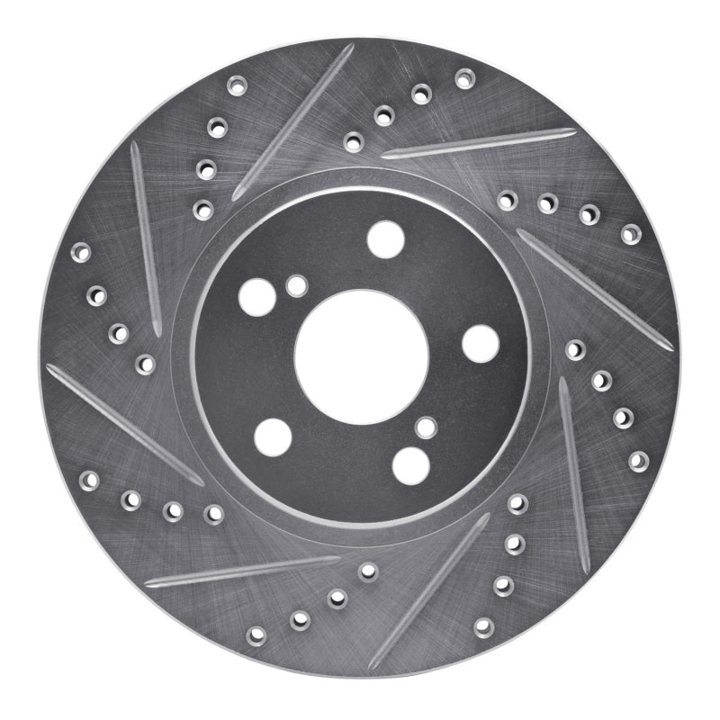 R1 00-10 Pontiac Vibe Front Left Drilled & Slotted Silver Brake Rotor