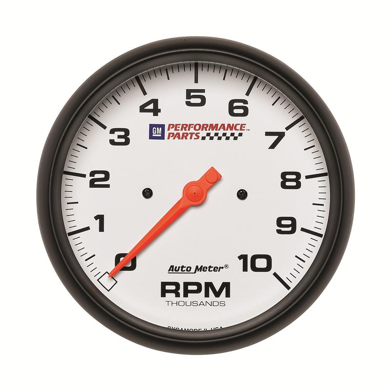 AutoMeter Gauge Tachometer 3-3/8in. 10K RPM In-Dash Chevy Red Bowtie Black