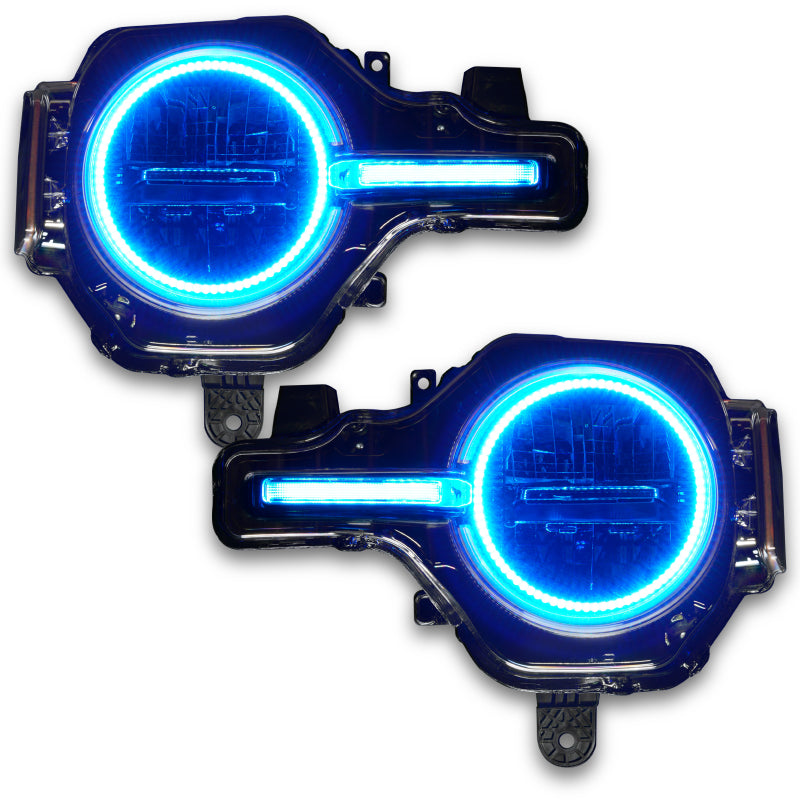 Oracle 21-22 Ford Bronco Headlight Halo Kit w/DRL Bar - Base Headlights -w/RF Controller