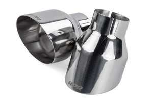 APR Single-Walled 4in Slash-Cut Tips - Polished Silver - Set of 2