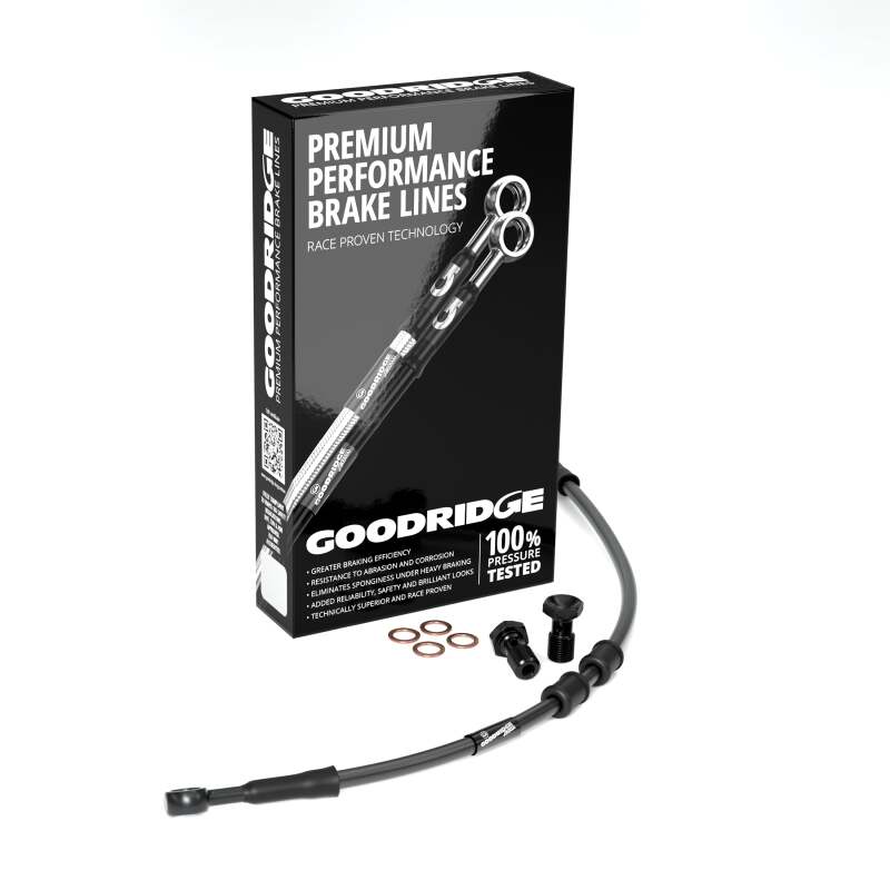 Goodridge 18-23 HD FXBR/FXBRS (w/ABS) -2in Black Brake Line Kit w/Black Fittings