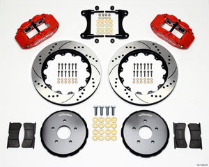 Wilwood Narrow Superlite 6R Front Hat Kit 14.00in Drill Red Nissan 370Z/Fiti G37