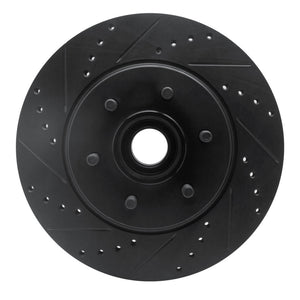 R1 04-08 Ford F-150 RWD Front Left Drilled & Slotted Black Brake Rotor