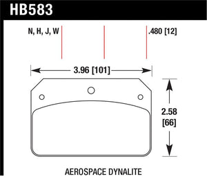 Hawk DR-97 Brake Pads for Aerospace Dynalite Caliper w/ 0.218in Center Hole