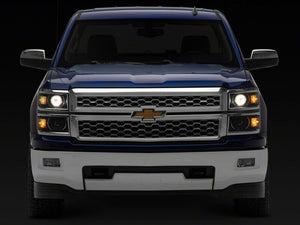 Raxiom 14-15 Chevrolet Silverado 1500 OE Projector Headlights/Chrome Trim- Black- Clear Lens