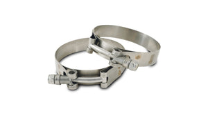 Vibrant SS T-Bolt Clamps Pack of 2 Size Range: 3.28in to 3.60in O.D. For use with 3in I.D. couplings