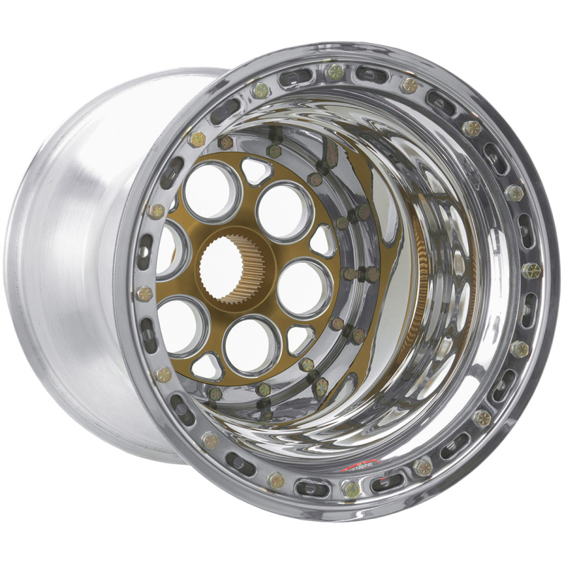 Weld Magnum Sprint 15x14 / 42-Spline / 6 BS - Gold Center - Polished Shell - Polished IBL Wheel