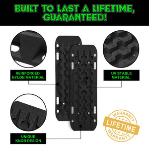 Rhino USA Recovery Traction Boards - Black (Pair)