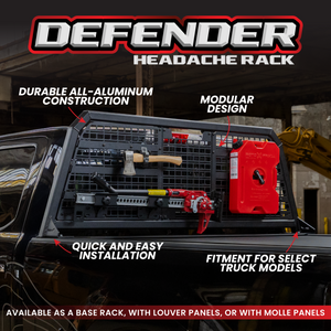 Gen-Y 19+ Dodge Ram 2500/3500 Defender Headache Rack/ 3-Molle Panels - Black