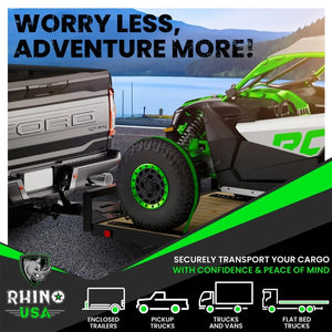 Rhino USA 8Ft E-Track Tie-Down Rails, Black (4 Pack)