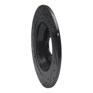 R1 15-23 Ford Mustang Rear Right Drilled & Slotted Black Brake Rotor