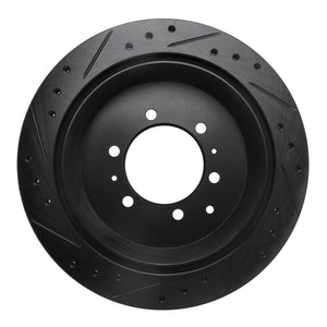 R1 93-97 Lexus LX450 Rear Right Drilled & Slotted Black Brake Rotor